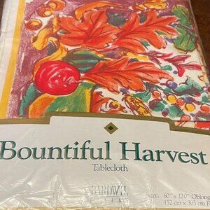 NWT VTG Bardwil Linens Bountiful Harvest Tablecloth Napkin Thanksgiving Autumn